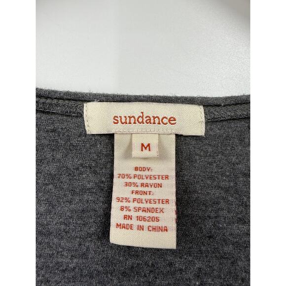 Sundance Velvet Ruched 3/4 Sleeve Tunic Top Round Neck Jersey Shirt Size M - Picture 2 of 6